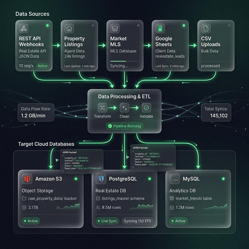 Automated Real Estate Data Pipeline & Cloud Warehouse Sync